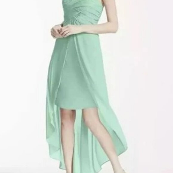 David's Bridal Turquoise Strapless Gown .Pic same style.  diff color - Picture 1 of 14